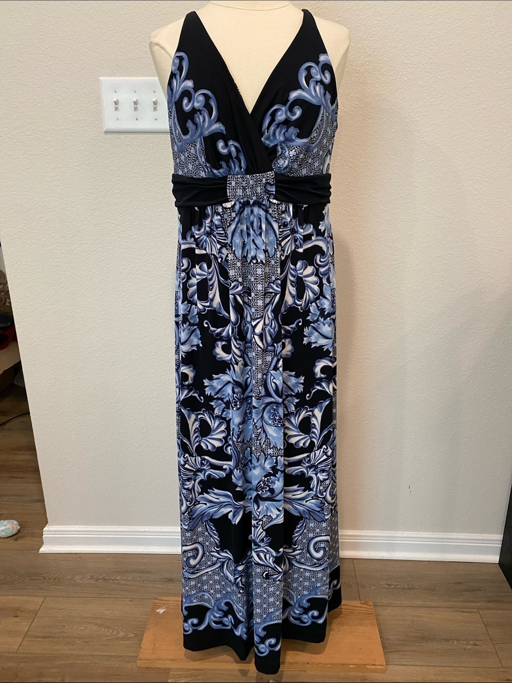 Soma Blue Floral Maxi Dress Large